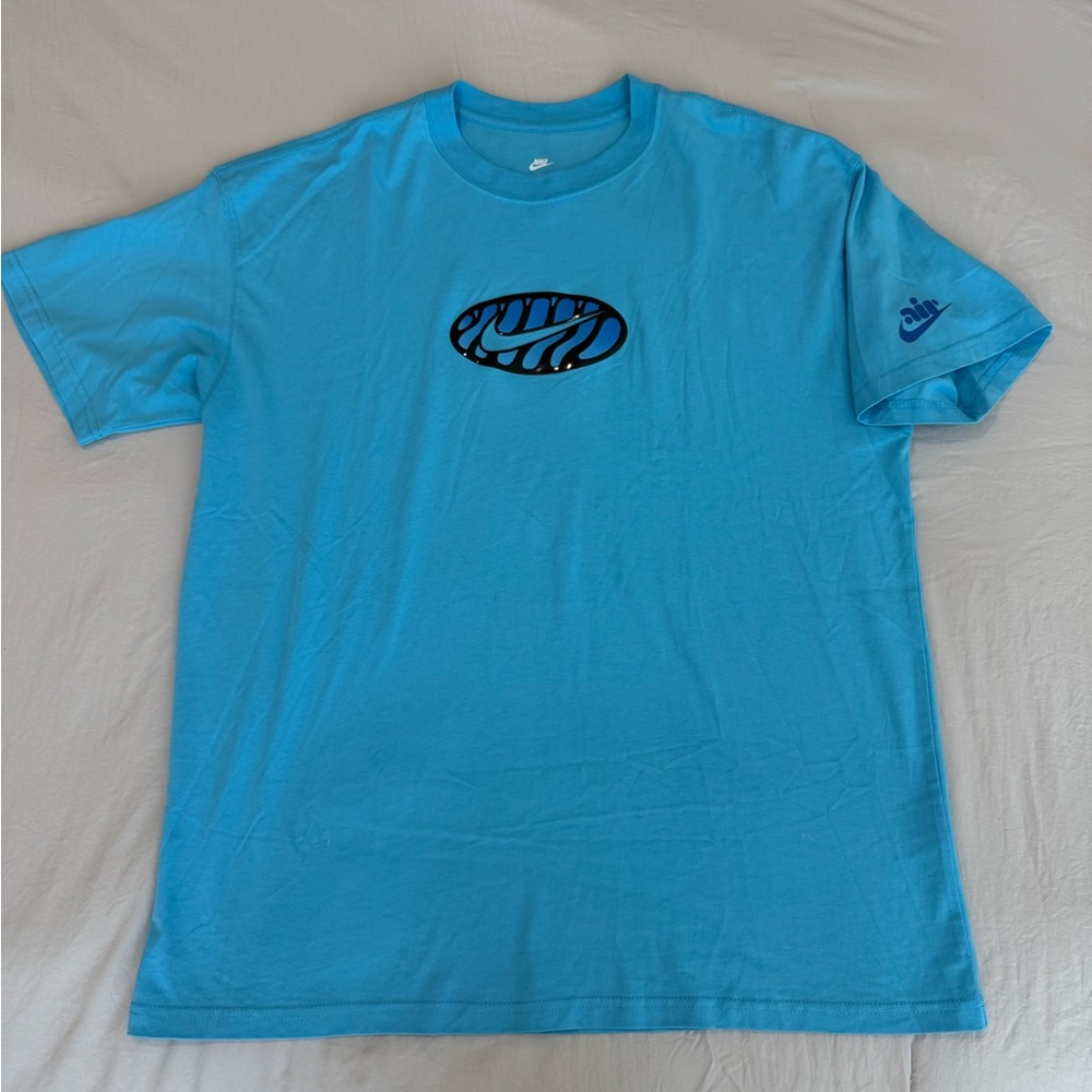 Nike Men's Bright Blue Short Sleeve Tee with Black Airmax Graphic